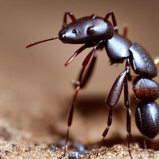 Prompt: a detective investgating a little ant hospital with a magnifier