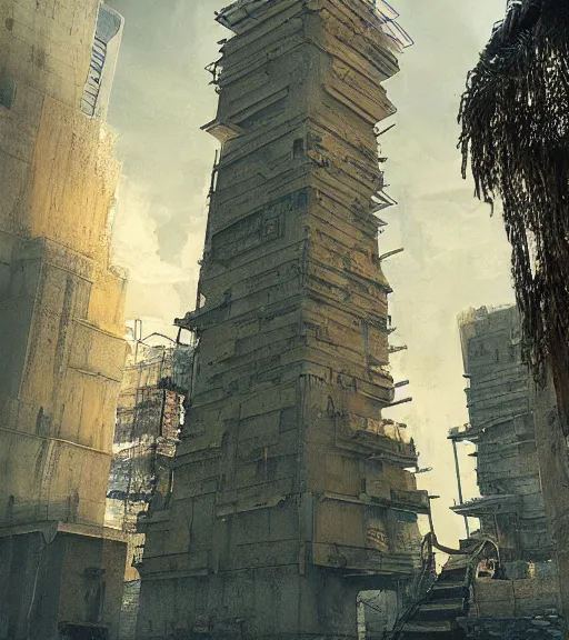 Image similar to tarkovsky cyberpunk greatest scene, ancient tower of babylon,, hyperrealistic, cyber world, ambient lighting, concept art, hyper - detailed, smooth, octane, ray tracing, cinematic, high quality