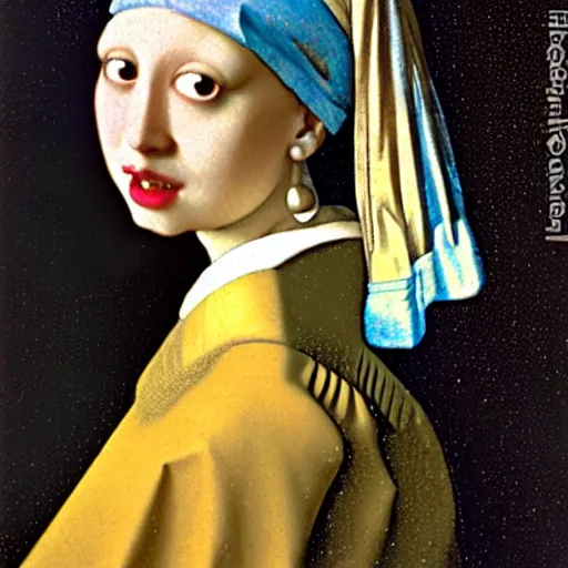 Image similar to the pearl with the girl earring by johannes vermeer