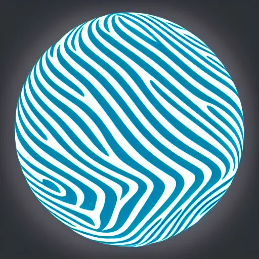 Prompt: a ball with waves emitting horisontaly logo, 2 d