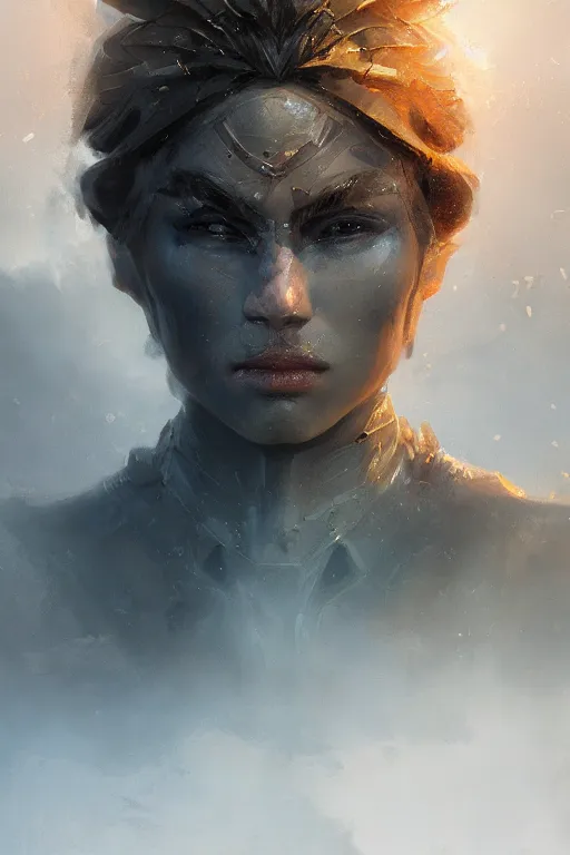 Prompt: Atlantis warrior, close-up portrait, fierce, intricate, elegant, volumetric lighting, scenery, digital painting, highly detailed, artstation, sharp focus, illustration, concept art, ruan jia, steve mccurry