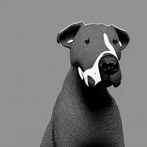 Image similar to Bull Terrier, very detailed, artstation, digital art, complex, award winning, masterpiece