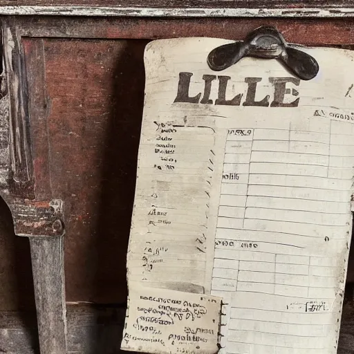 Image similar to photo of an antique metal grocery list