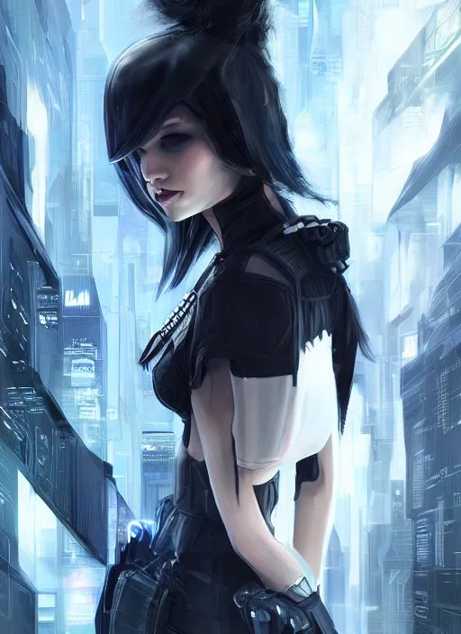 Image similar to teen elf, cyberpunk hacker, black hair, gorgeous, amazing, elegant, intricate, highly detailed, digital painting, artstation, concept art, sharp focus, illustration, art by ross tran