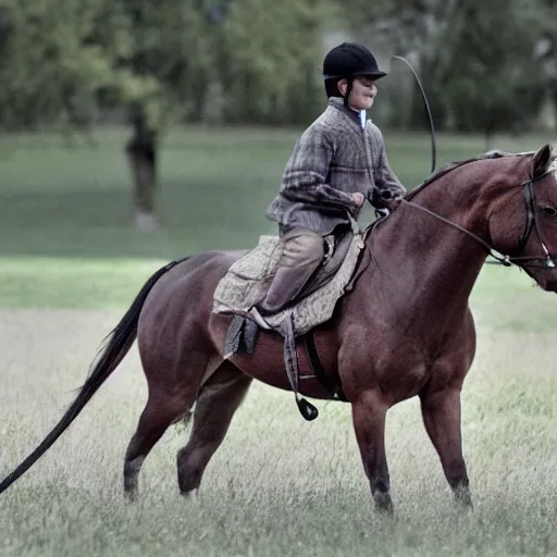 Prompt: a mouse ridding a horse