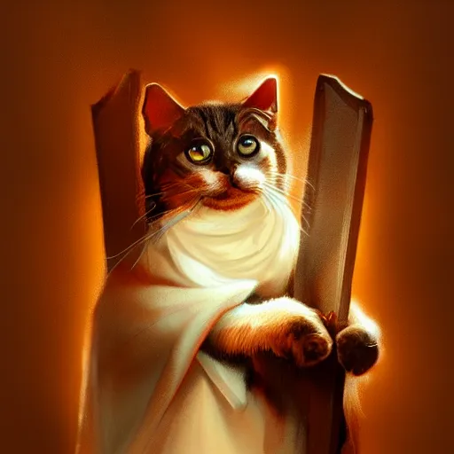 Prompt: the cat jesus, digital art, tranding on artstation, high resolution