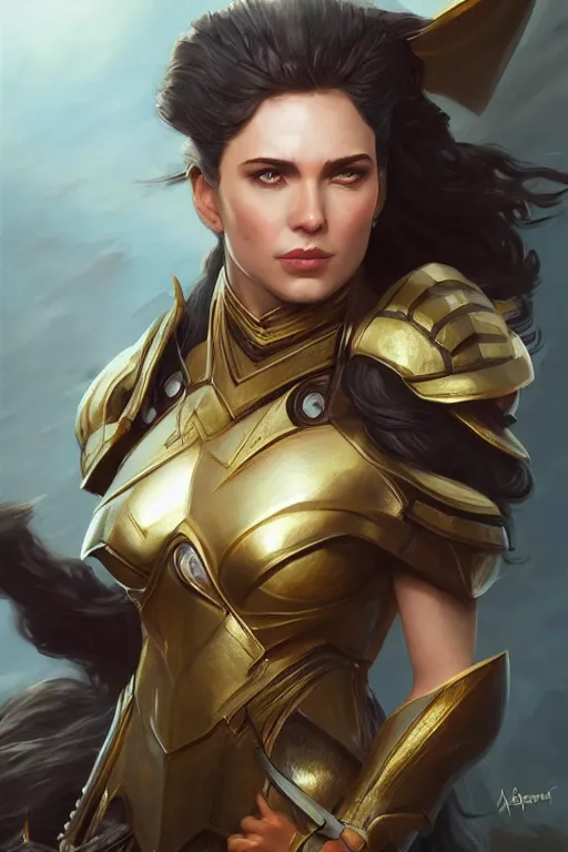 Image similar to amazon valkyrie athena, d & d, fantasy, portrait, highly detailed, headshot, digital painting, trending on artstation, concept art, sharp focus, illustration, art by artgerm and greg rutkowski and magali villeneuve