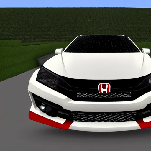 Image similar to honda civic type r ek 9 in minecraft