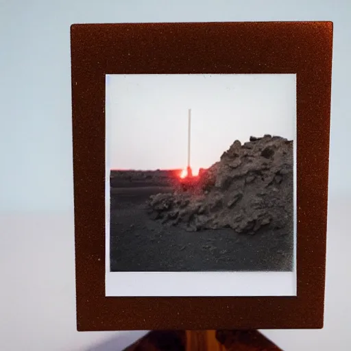 Image similar to polaroid of a mars sculpture