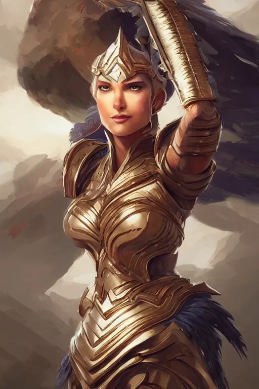 Image similar to amazon valkyrie athena, d & d, fantasy, portrait, highly detailed, headshot, digital painting, trending on artstation, concept art, sharp focus, illustration, art by artgerm and greg rutkowski and magali villeneuve