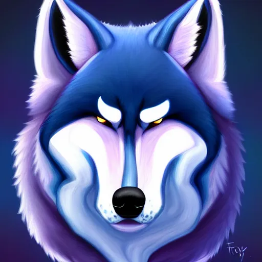Image similar to a round blueberry - wolf hybrid, toony, deviantart, furry, oil on canvas, hd