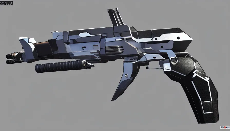 Image similar to extremely detailed ultra realistic side view photo sci fi hyper minimalist magnum pistol coilgun, detailed trigger, chemically propelled, battery, smooth streamline, battery and wires, railgun, chemrail, gauss, elegant sleek smooth body, white paint, smooth utopian design, ultra high quality, octane, cod, destiny, warframe, terminator