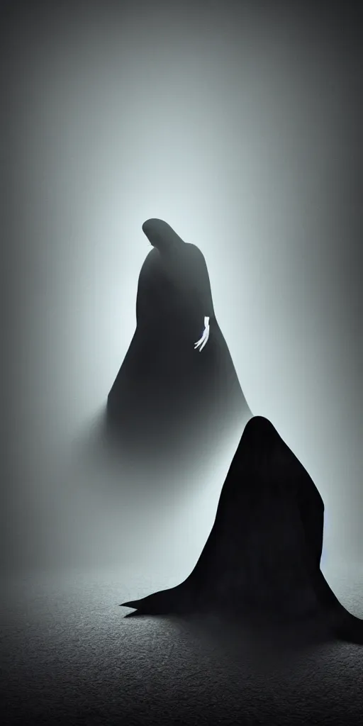 Prompt: a horrifying nightmare of a creepy magazine editorial hassleblad octane render cinema 4 d vampire god in black robes ultra realistic close up face shot of the shadow eater ghost with his demonic mouth wide open volumetric lighting moody lighting god rays misty award winning top light from the year 1 9 7 6
