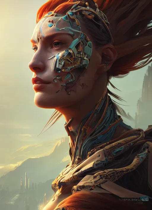 Image similar to asymmetry!! portrait of jupiter alien in the style of horizon zero dawn, machine face, intricate, elegant, highly detailed, digital painting, artstation, concept art, smooth, sharp focus, illustration, art by artgerm and greg rutkowski and alphonse mucha, 8 k