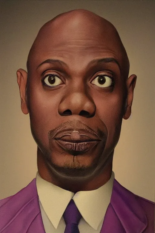 Prompt: ultra realistic Dave Chappelle face portrait in the style of grant wood