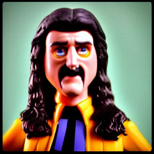 Prompt: “weird Al yankovic as a 1989s Kenner action figure”