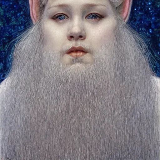 Image similar to astonishingly beautiful gnome queen, ultra fine detail portrait, painting by Alan Lee