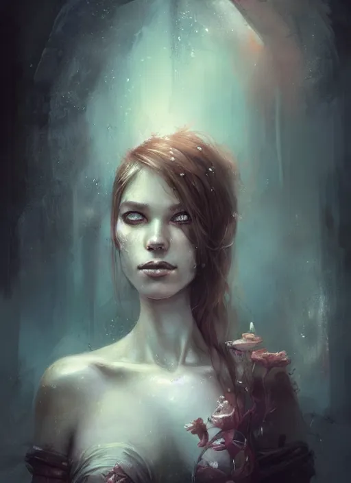 Image similar to a portrait of a pretty young lady by bastien lecouffe - deharme