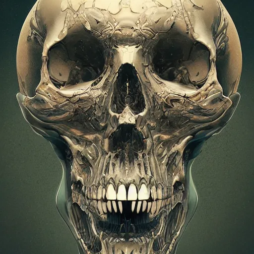 Image similar to portrait_of_a_melting_skull._intricate_abstract._intricate_artwork._by_Tooth_Wu_wlop_beeple_dan_mumford._octane_render_trending_on_artstat