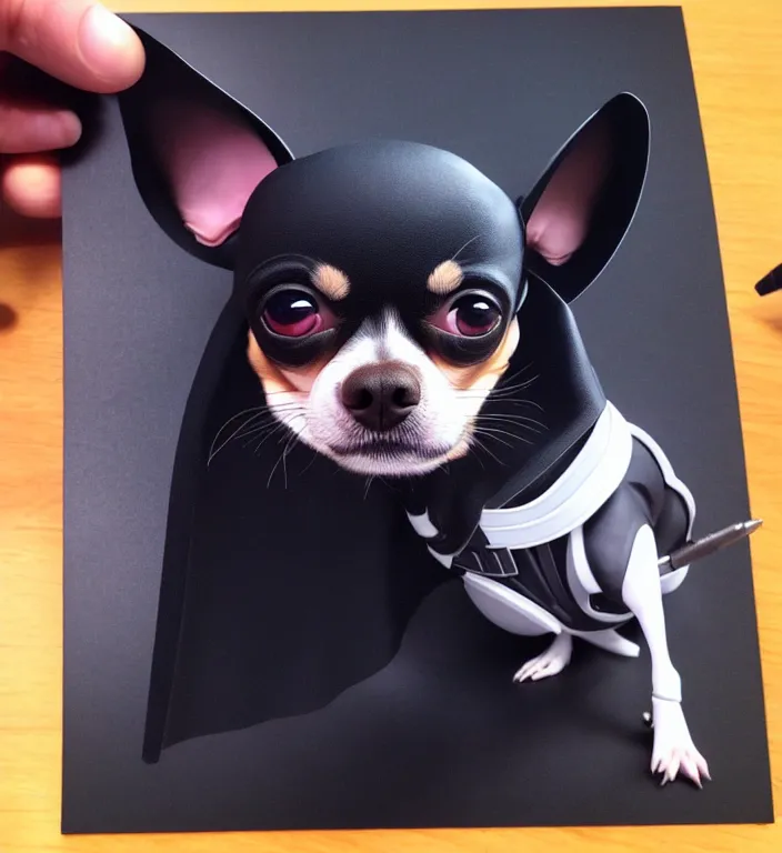 Image similar to chihuahua as darth vader, by artgerm