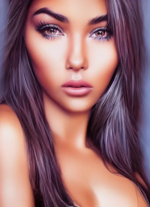 Image similar to Madison Beer realistic 3D portrait by ian spriggs