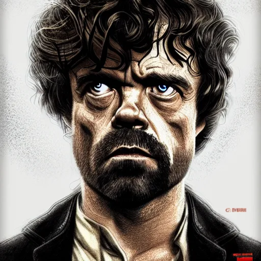 Image similar to tyrion lannister in blade runner, light stubble, digital art, photorealistoc, art by greg rutkowski, hyperdetailed, western comic style, comic, comic style, sharp lineart, professional lighting, deviantart, artstation, trevor henderson, rossdtaws, cinematic, dramatic