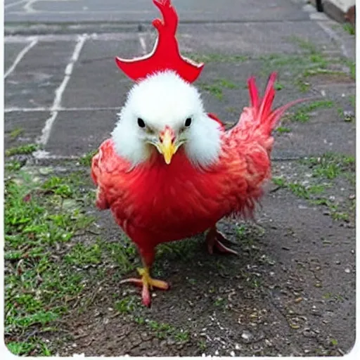 Prompt: photography cute chicken dressed as a prisioner