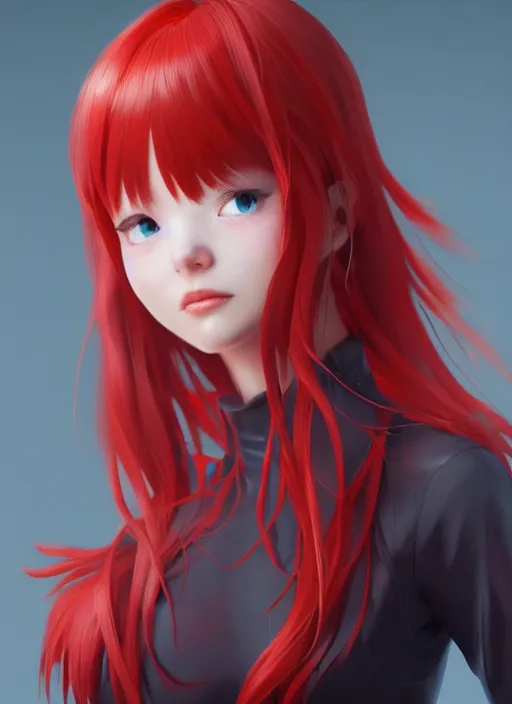 Image similar to a studio photo of beautiful Asuka Langley as a real slavic person, by Ross Tran and WLOP, trending on Instagram, ultra detailed, octane render, CGsociety, HDR, 8k, 4k, wallpaper