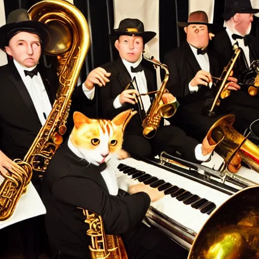 Image similar to cats in a jazz band