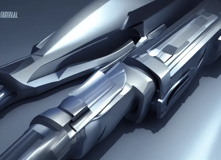 Image similar to futuristic weapon, while background, hyperrealism, no blur, 4 k resolution, ultra detailed