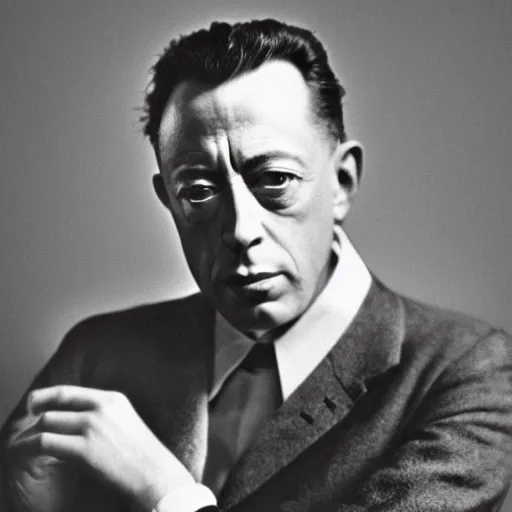 Prompt: 8k vibrant photograph of Albert Camus in nature