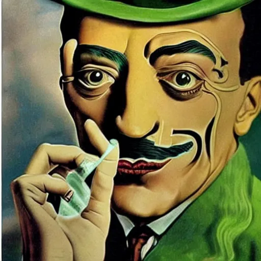 Image similar to salvador dali as the riddler