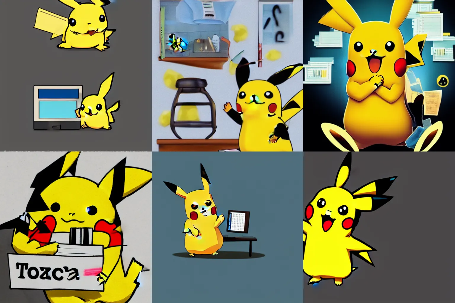 Prompt: pikachu doing taxes, trending on artstation, 4k