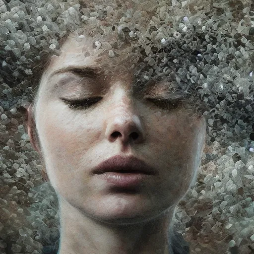 Image similar to cinematic minecraft, intricate, elegant, by alyssa monks, highly detailed, fine details, masterpiece, trending on artstation