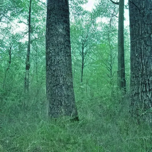 Image similar to Giant eyes staring out of the treeline at night, creepy, dark, ominous