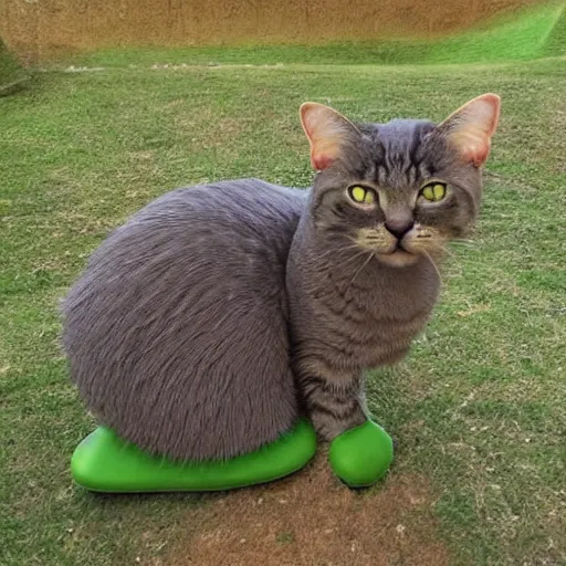 Prompt: cactus shaped cat