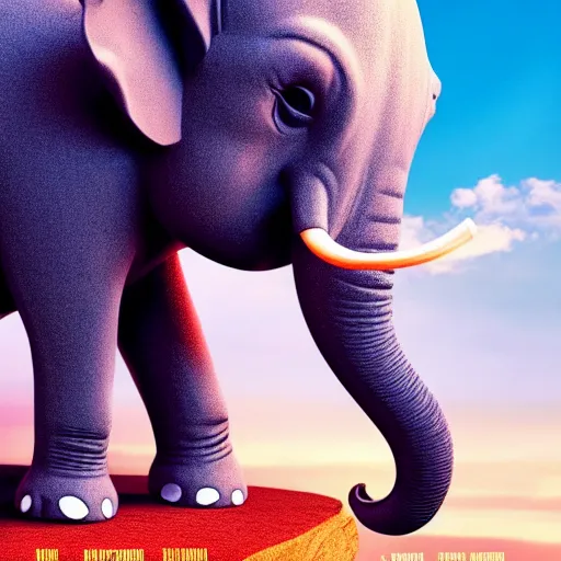Prompt: TY elephant has a candy heart transplant, action, adventure, dramedy, imax, movie still, 4k, 8k, cyberpunk