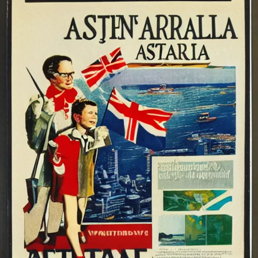 Image similar to advertisement for the country of australia for sale propaganda