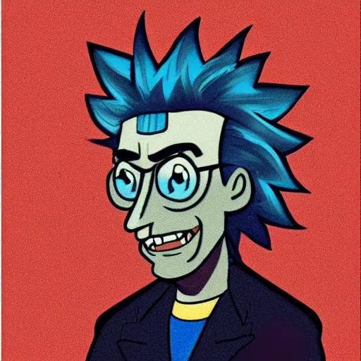 Image similar to rick sanchez, portrait, by mir sayyid ali