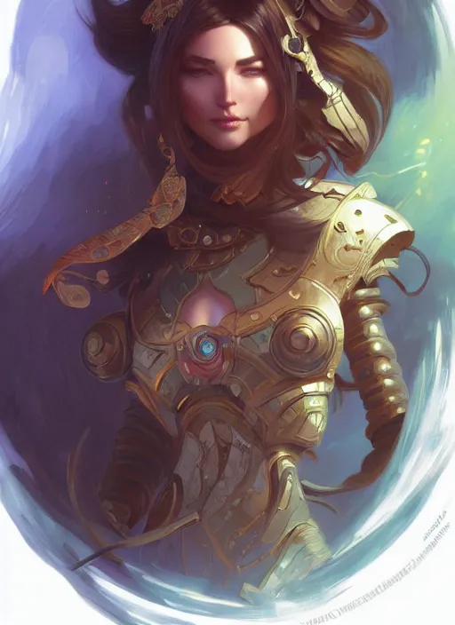 Image similar to beautiful humanoid android, d & d, fantasy, intricate, elegant, highly detailed, digital painting, artstation, concept art, matte, sharp focus, illustration, hearthstone, art by artgerm and greg rutkowski and alphonse mucha