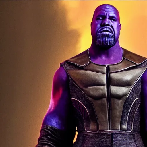 Prompt: kanye west as thanos, Cinematic, Portrait, Ultra-HD, Beautiful Lighting, insanely detailed and intricate, hypermaximalist, elegant, ornate, hyper realistic, super detailed