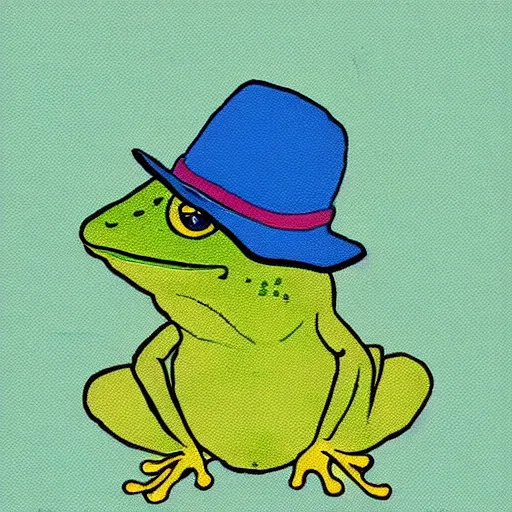 Image similar to a frog with a hat