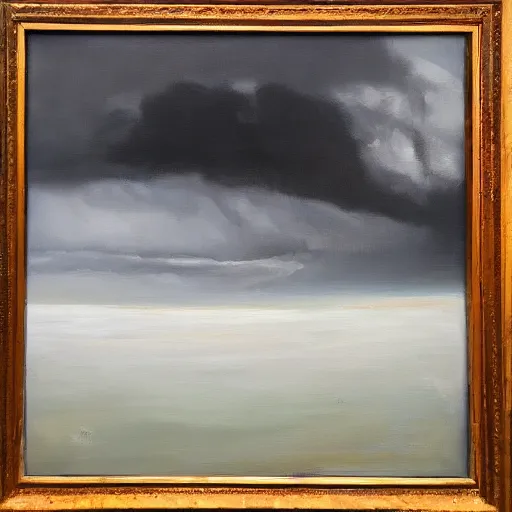 Image similar to “a big storm is coming oil on canvas”