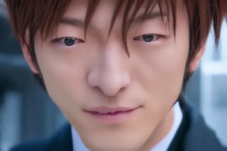 Image similar to close up photo of tamaki suoh from the live action adaptation of ouran highschool host club, shot on location at shibuya crossing, red weapon 8 k s 3 5, cooke anamorphic / i lenses, highly detailed, cinematic lighting