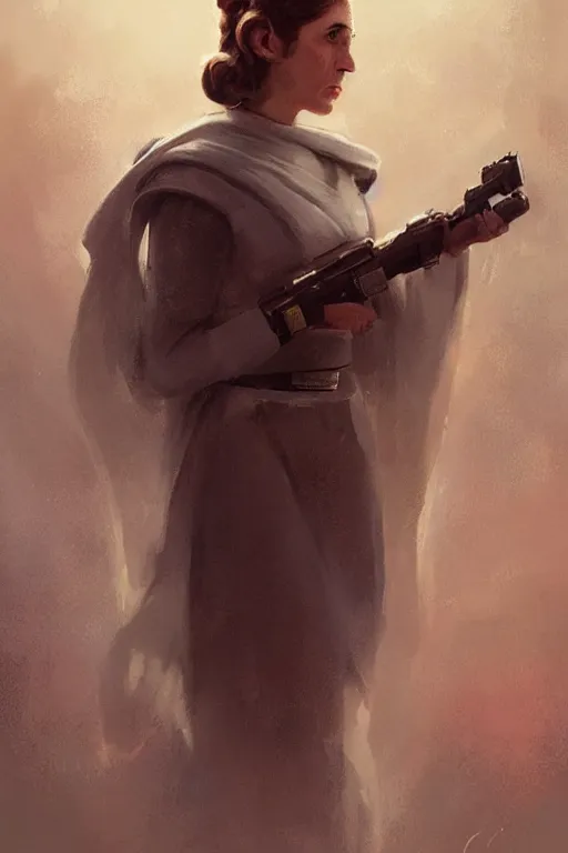 Image similar to candid portrait of george bush as princess leia by greg rutkowski