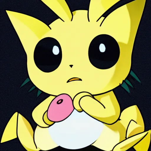 Prompt: heavily stoned pichu