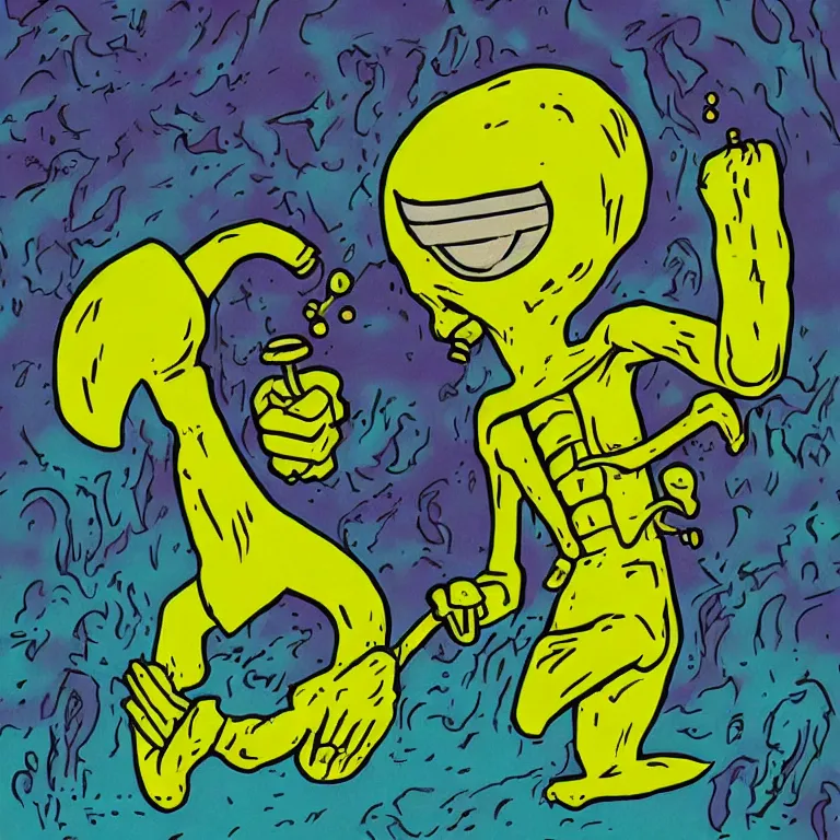 Image similar to “ a humanoid hop in the style of the art of hylics ”