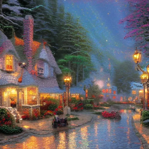 Prompt: thomas kinkade painting of where's waldo