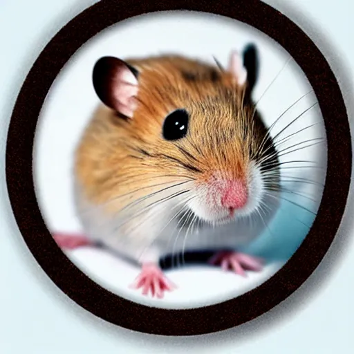 Image similar to a hamster with realistic human eyes