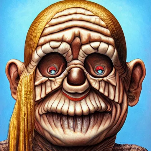 Image similar to leper messiah. by naoto hattori, hyperrealistic photorealism acrylic on canvas